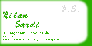 milan sardi business card