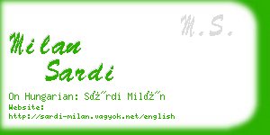 milan sardi business card